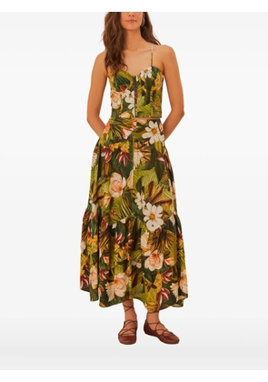 FARM Rio Botanical Forest-print crop top - Green