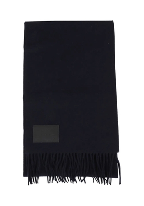 Hogan fringed logo-patch scarf - Black