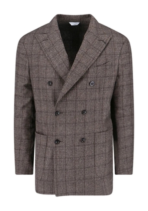 Boglioli double-breasted checked blazer - Brown