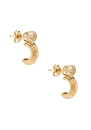STONE AND STRAND Pavillion Earrings in Metallic Gold.