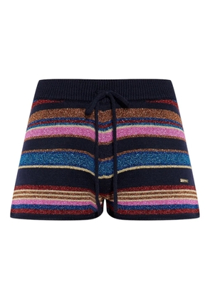 DSQUARED2 stripe-pattern glitter-embellishment shorts - Black
