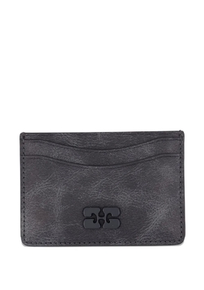 GANNI logo-patch card holder - Black