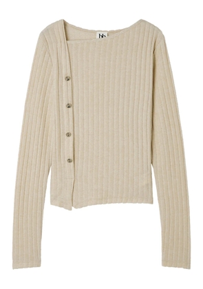 b+ab buttoned ribbed T-shirt - Neutrals