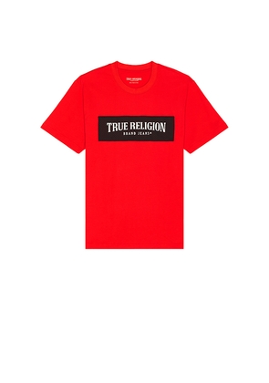 True Religion Mesh Box Logo Tee in Red. Size L. Also in XL/1X.