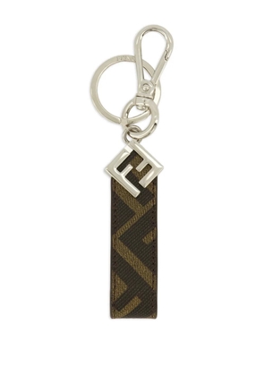 FENDI squared-logo lettering keyring - Brown