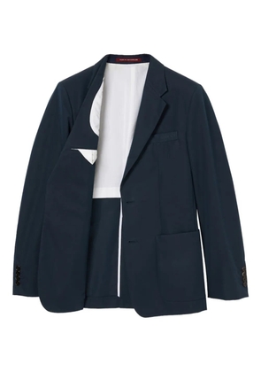 Gucci embossed-logo single-breasted blazer - Blue