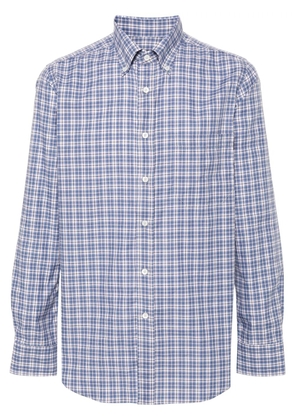 Canali plaid-check shirt - Blue