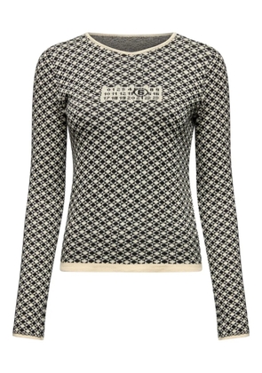 MM6 Maison Margiela intarsia-knit long-sleeve T-shirt - White