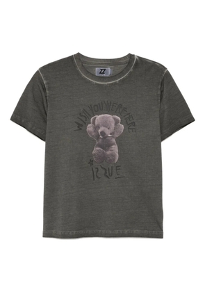 izzue graphic-print cotton T-shirt - Grey