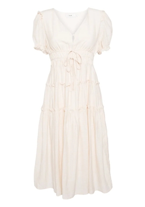 b+ab pleated tiered midi dress - White
