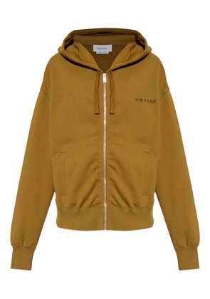 Alexander McQueen zip-up hooded - Brown