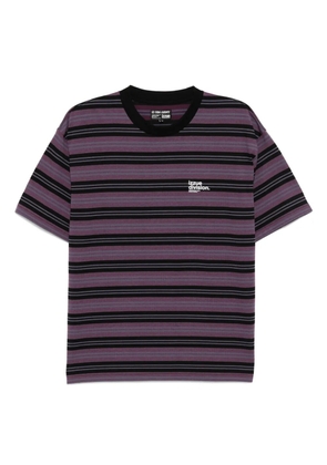 izzue striped logo T-shirt - Purple