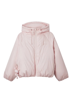 Mini Cream hooded zip-fastening jacket - Pink