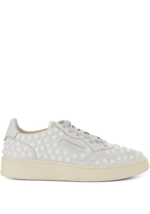 Autry Medalist perforated studded leather sneakers - White