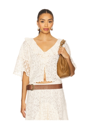 SPELL Lux Lisbon Lace Blouse in Cream. Size L. Also in S.