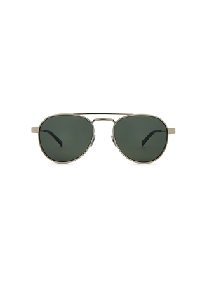Saint Laurent Aviator Sunglasses in Metallic Silver.