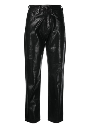 Philipp Plein metallic cropped boyfriend jeans - Black