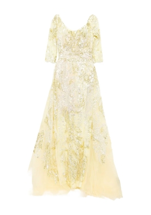 Saiid Kobeisy embroidered maxi dress - Yellow