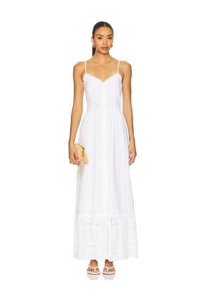 SNDYS Astrid Maxi Dress in White. Size L. Also in M, XL, XS, XXL, XXS.
