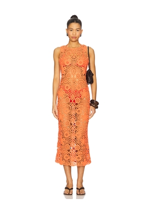 SNDYS Tala Maxi Dress in Orange. Size L. Also in M, S, XL, XS.