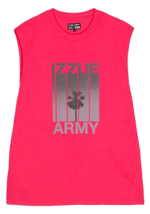 izzue graphic-print cotton vest - Pink