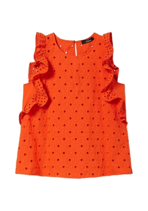 TWINSET broderie anglaise ruffled top - Orange