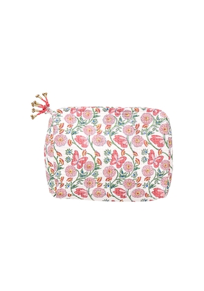 Pink Chicken Large Quilted Pouch in Pink.