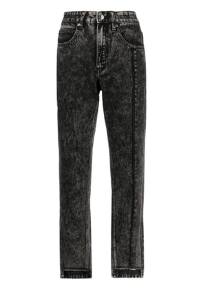 izzue high-rise straight-leg jeans - Black