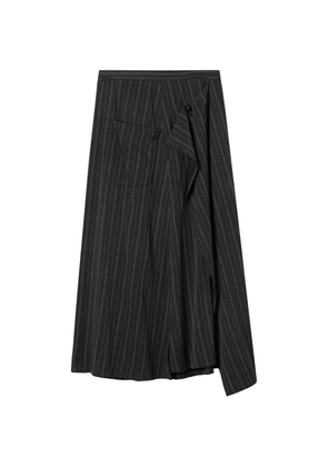 Y's pinstripe midi skirt - Grey