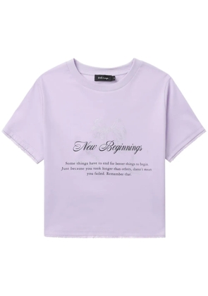 tout a coup slogan-print cotton T-shirt - Purple