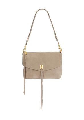 Rebecca Minkoff Darren Top Zip Shoulder Bag in Grey.
