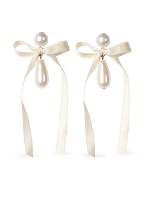 Jennifer Behr Sylvie bow-detail earrings - Neutrals