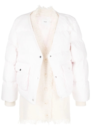 b+ab layered frayed puffer jacket - Pink