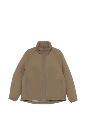 Attachment long-sleeve zip-fastening jacket - Brown
