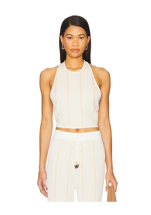 Sancia The Arden Knit Top in Beige. Size L. Also in M, S, XS.