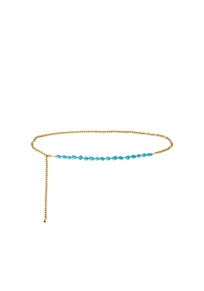 petit moments Turquoise Chain Belt in Metallic Gold.