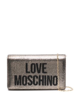 Love Moschino chain-strap logo-patch crossbody bag - Gold