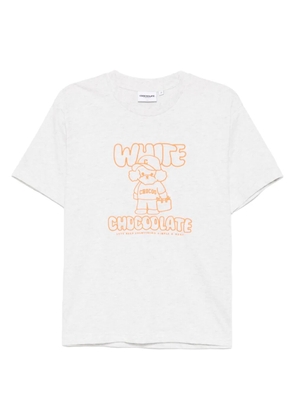 CHOCOOLATE logo-embroidered T-shirt - Grey