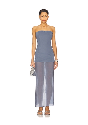SNDYS x REVOLVE Chloe Sheer Dress in Slate. Size L. Also in M, S, XL, XS, XXL.