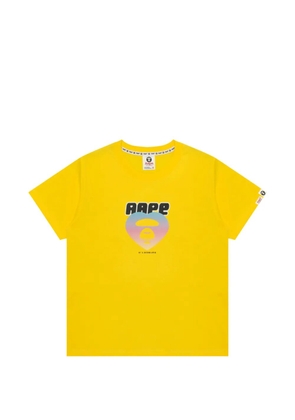 AAPE BY *A BATHING APE® heart-graphic T-shirt - Yellow