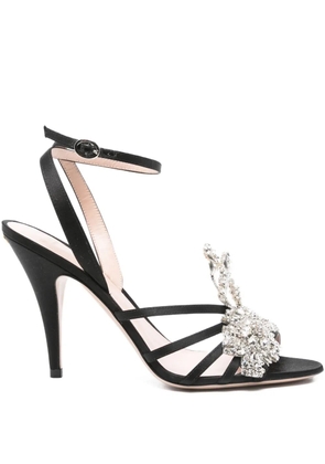 Valentino Garavani 95mm crystal-embellished stiletto sandals - Black