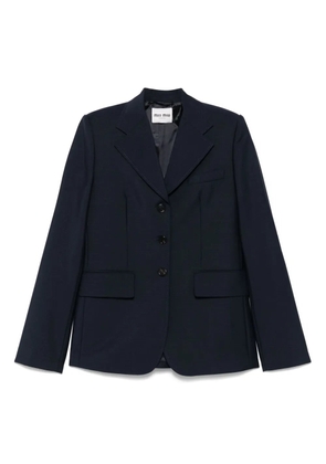 Miu Miu logo-appliqué blazer - Blue