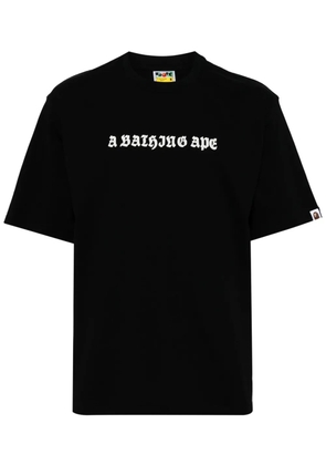 A BATHING APE® logo-printed cotton T-shirt - Black