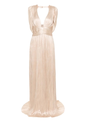 Maria Lucia Hohan Laurel plissé silk gown - Neutrals
