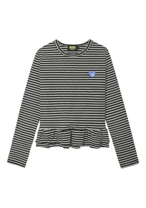 Mini Cream striped long-sleeve T-shirt - Black