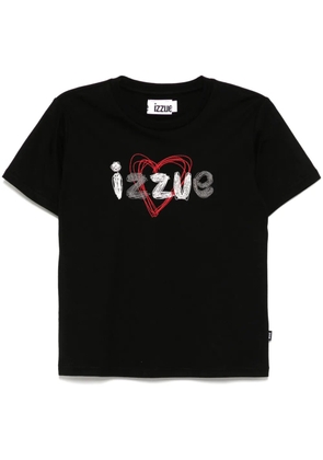 izzue embroidered T-shirt - Black