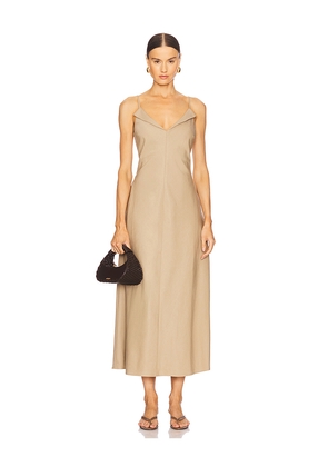 Rue Sophie Revers Dress in Beige. Size M. Also in S, XS.