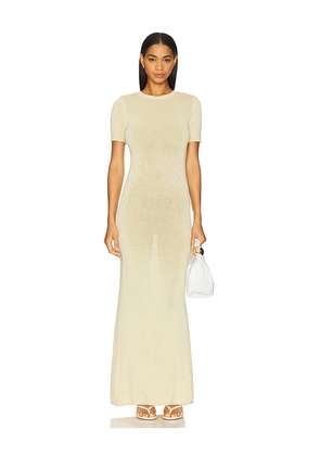 SEROYA Airess Maxi Dress in Yellow. Size L. Also in S, XL, XS.