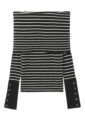 Free People off-shoulder striped sweater - Black
