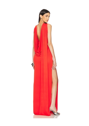 Sid Neigum Floor Length Cowl Back Dress in Red. Size L. Also in M, S.